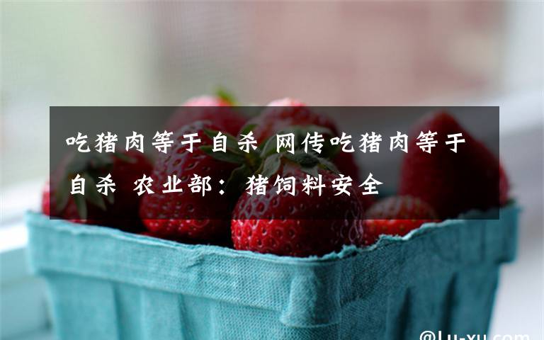 吃猪肉等于自杀 网传吃猪肉等于自杀 农业部:猪饲料安全
