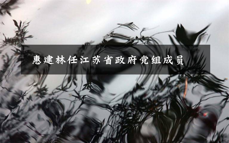  惠建林任江苏省政府党组成员