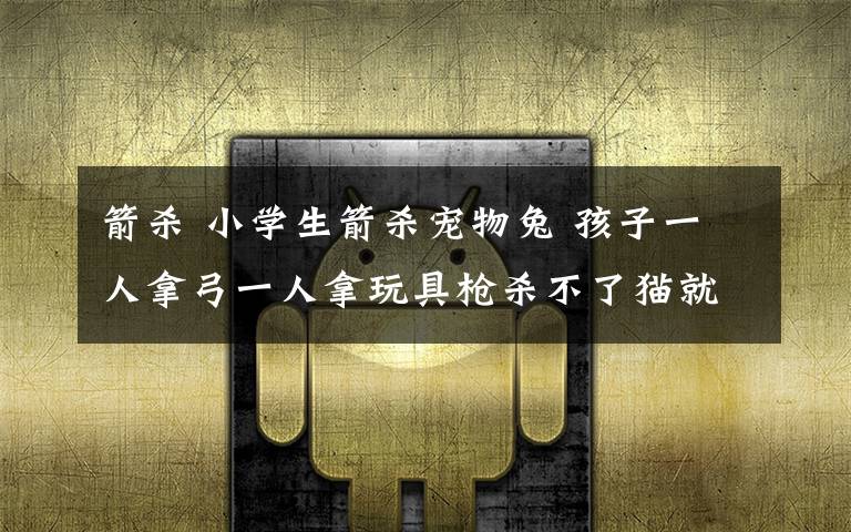 箭杀 小学生箭杀宠物兔 孩子一人拿弓一人拿玩具枪杀不了猫就杀兔子