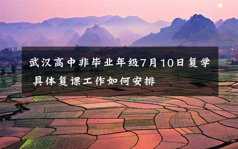 武汉高中非毕业年级7月10日复学 具体复课工作如何安排