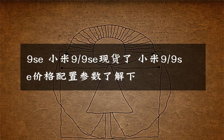 9se 小米9/9se现货了 小米9/9se价格配置参数了解下