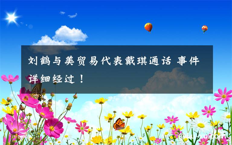 刘鹤与美贸易代表戴琪通话 事件详细经过!