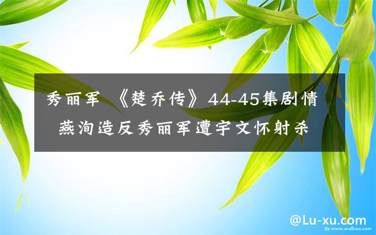 秀丽军 《楚乔传》44-45集剧情  燕洵造反秀丽军遭宇文怀射杀