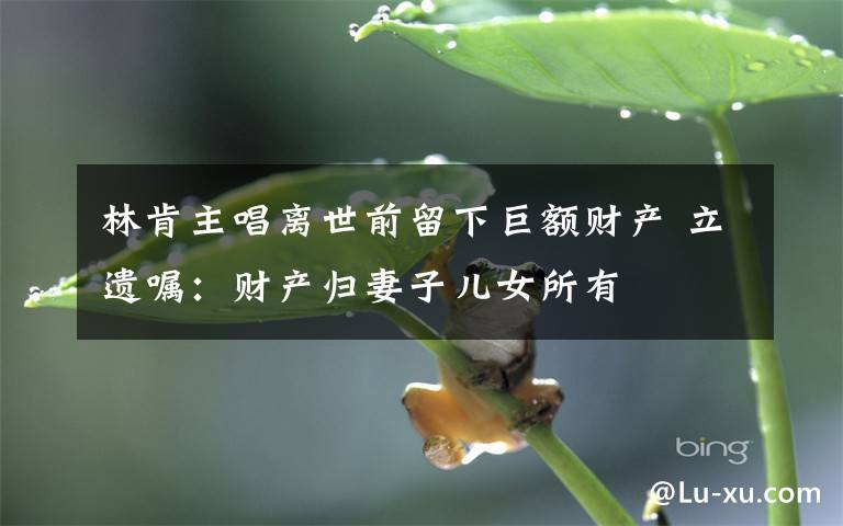 林肯主唱离世前留下巨额财产 立遗嘱:财产归妻子儿女所有