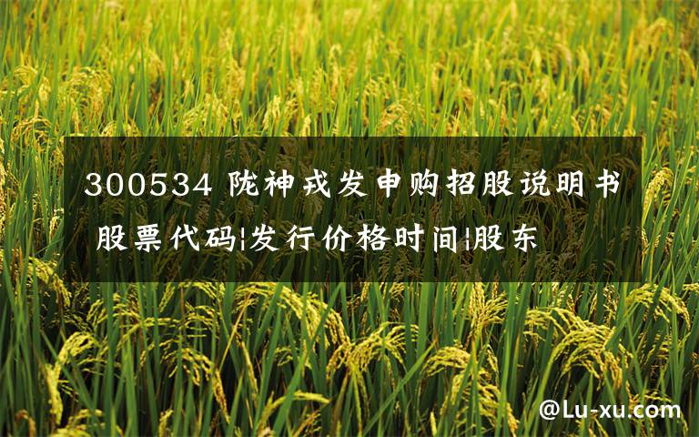 300534 陇神戎发申购招股说明书 股票代码|发行价格时间|股东