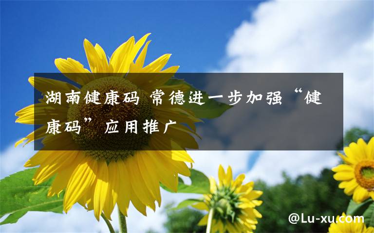 湖南健康码 常德进一步加强“健康码”应用推广