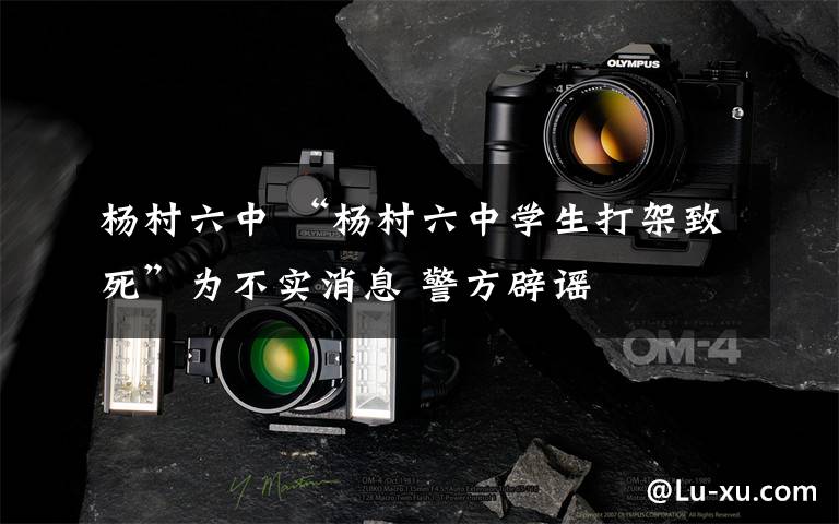 杨村六中 “杨村六中学生打架致死”为不实消息 警方辟谣