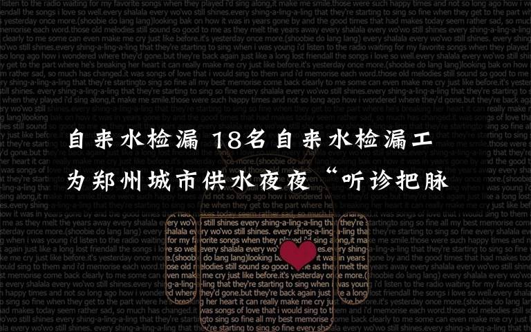 自来水检漏 18名自来水检漏工 为郑州城市供水夜夜“听诊把脉”