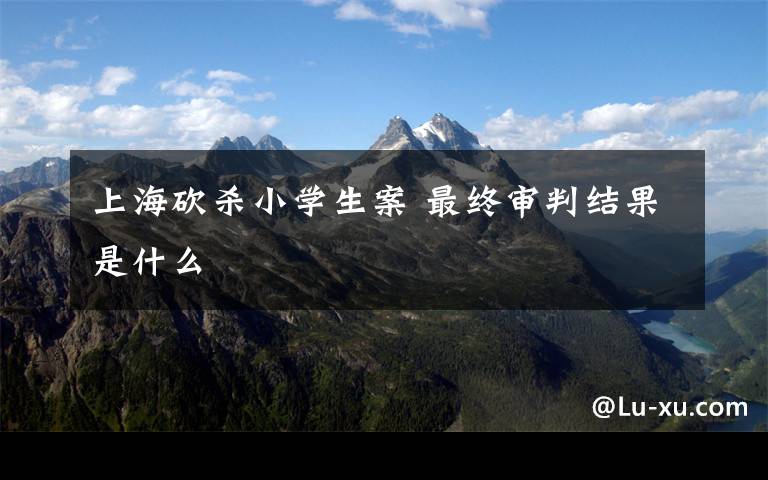 上海砍杀小学生案 最终审判结果是什么