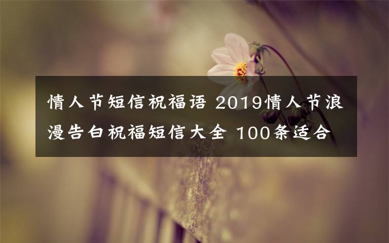 情人节短信祝福语 2019情人节浪漫告白祝福短信大全 100条适合情人节告白的浪漫短信