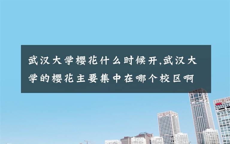 武汉大学樱花什么时候开,武汉大学的樱花主要集中在哪个校区啊?