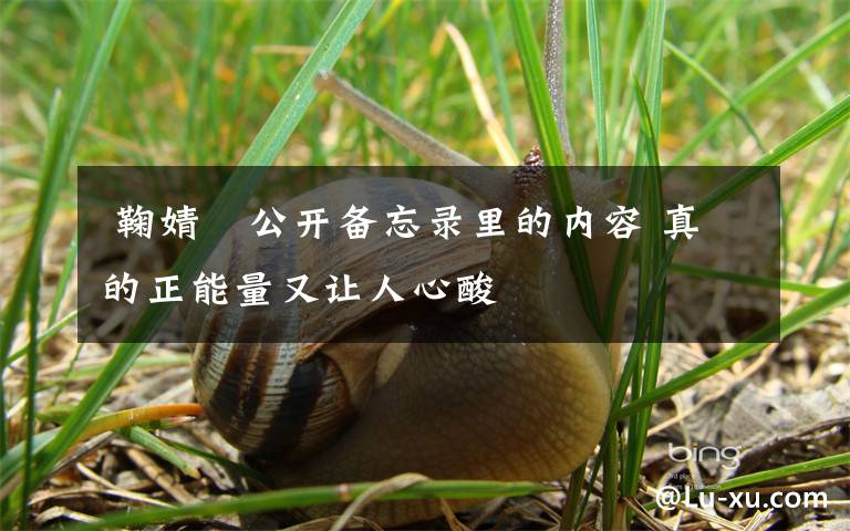 鞠婧祎公开备忘录里的内容 真的正能量又让人心酸