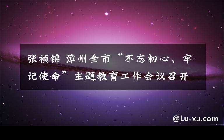 张祯锦 漳州全市“不忘初心、牢记使命”主题教育工作会议召开