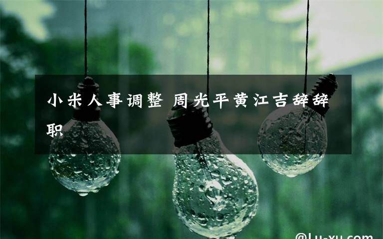 小米人事调整 周光平黄江吉辞辞职