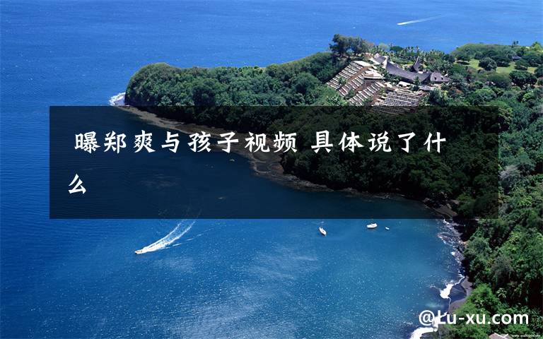 曝郑爽与孩子视频 具体说了什么