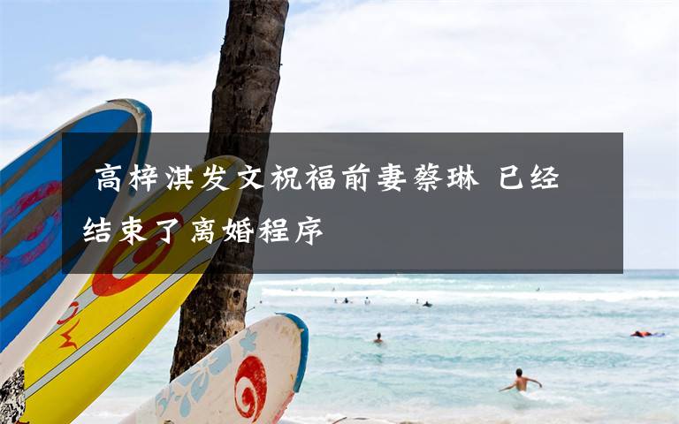 高梓淇发文祝福前妻蔡琳 已经结束了离婚程序