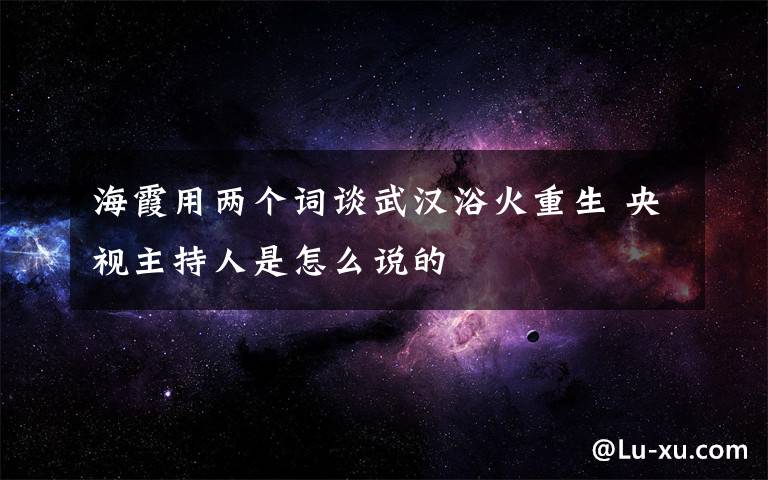海霞用两个词谈武汉浴火重生 央视主持人是怎么说的
