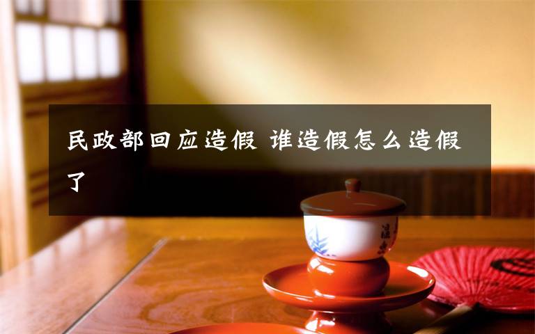 民政部回应造假 谁造假怎么造假了