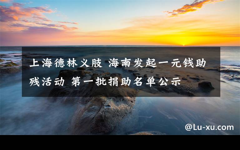 上海德林义肢 海南发起一元钱助残活动 第一批捐助名单公示