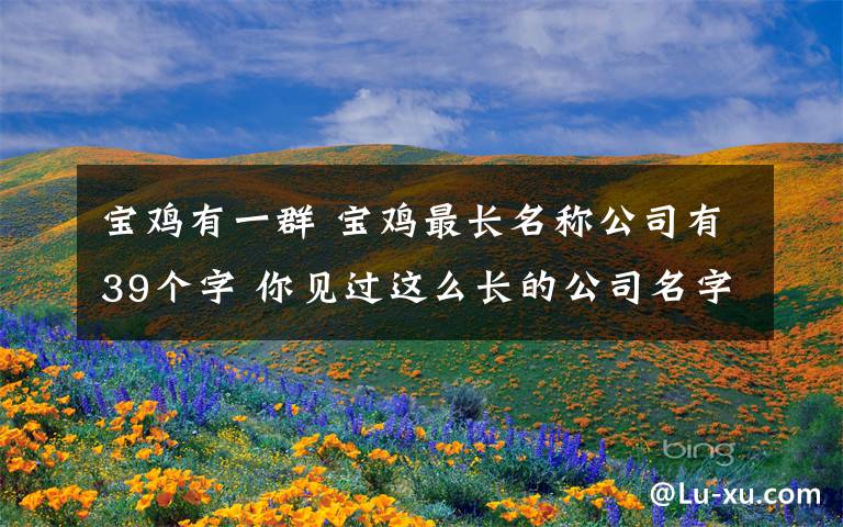 宝鸡有一群 宝鸡最长名称公司有39个字 你见过这么长的公司名字吗?