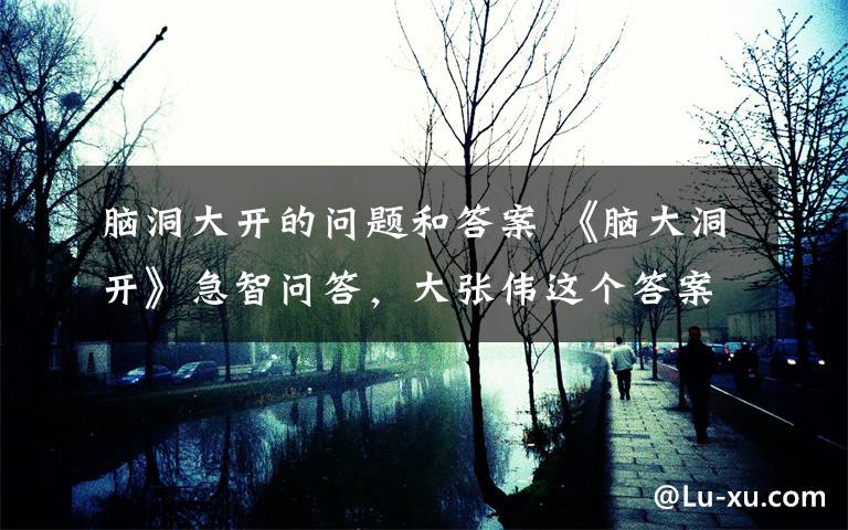 脑洞大开的问题和答案 《脑大洞开》急智问答,大张伟这个答案你绝对想不到