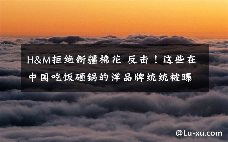 H&M拒绝新疆棉花 反击!这些在中国吃饭砸锅的洋品牌统统被曝光