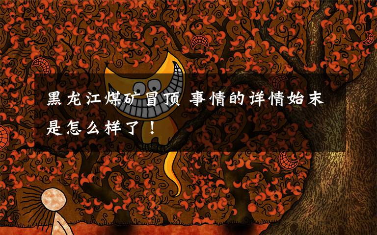 黑龙江煤矿冒顶 事情的详情始末是怎么样了!