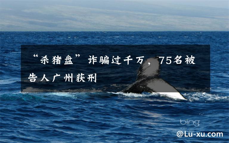 “杀猪盘”诈骗过千万,75名被告人广州获刑