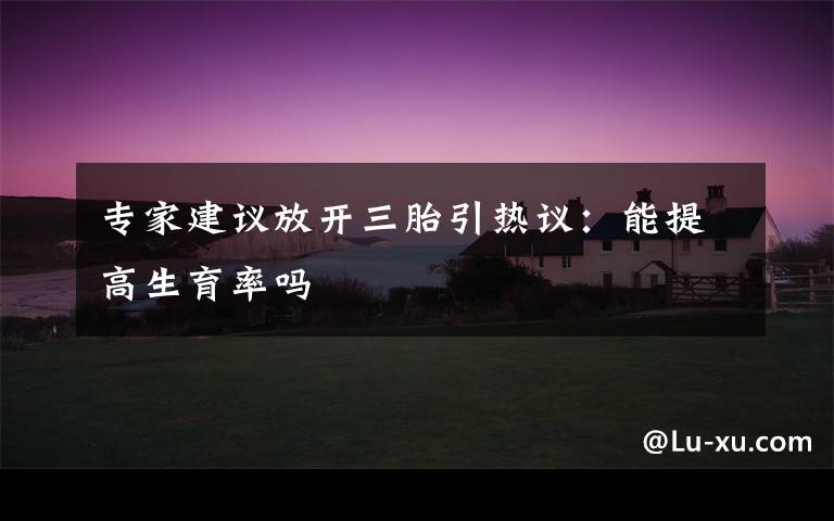 专家建议放开三胎引热议:能提高生育率吗