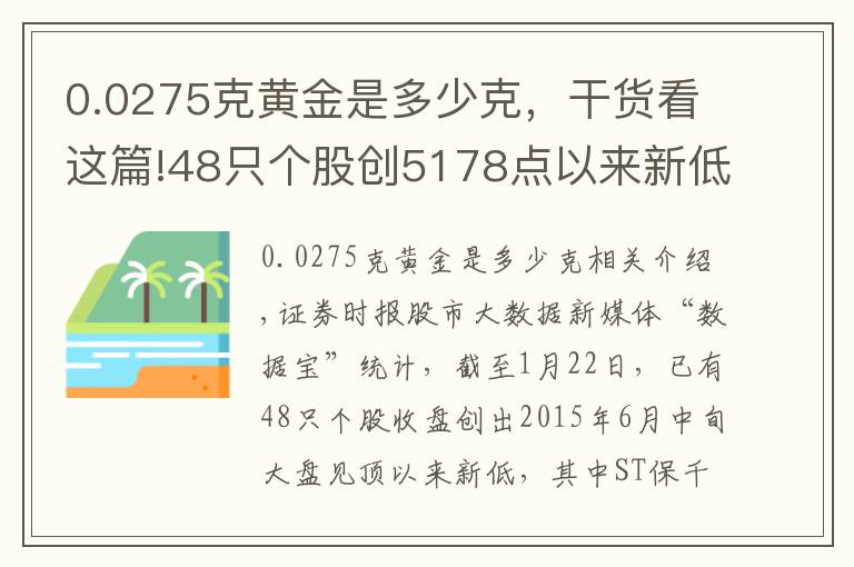 0.0275克黄金是多少克,干货看这篇!48只个股创5178点以来新低