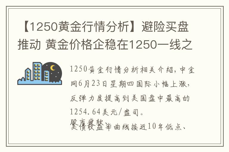 【1250黄金行情分析】避险买盘推动 黄金价格企稳在1250一线之上