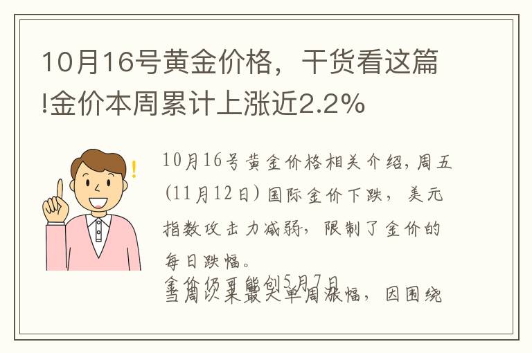 10月16号黄金价格,干货看这篇!金价本周累计上涨近2.2%