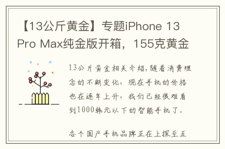 【13公斤黄金】专题iPhone 13 Pro Max纯金版开箱,155克黄金奢华闪耀,价格感人