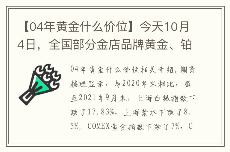 【04年黄金什么价位】今天10月4日,全国部分金店品牌黄金、铂金价格调整汇总