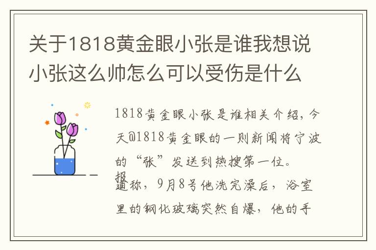 关于1818黄金眼小张是谁我想说小张这么帅怎么可以受伤是什么梗 1818黄金眼最帅男嘉宾宁波小张照片资料
