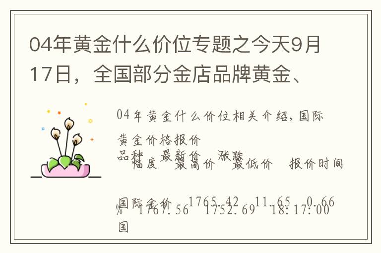 04年黄金什么价位专题之今天9月17日,全国部分金店品牌黄金、铂金价格汇总