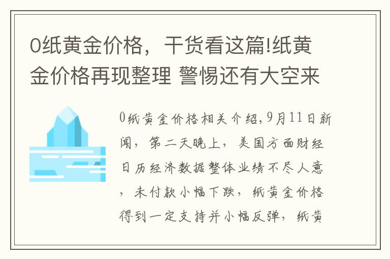 0纸黄金价格，干货看这篇!纸黄金价格再现整理 警惕还有大空来袭