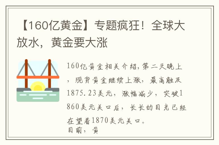 【160亿黄金】专题疯狂!全球大放水,黄金要大涨