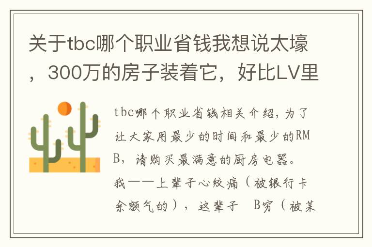 关于tbc哪个职业省钱我想说太壕,300万的房子装着它,好比LV里装饲料