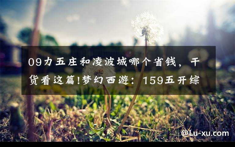 09力五庄和凌波城哪个省钱,干货看这篇!梦幻西游:159五开综合实力排行榜,选对搭配让你事半功倍
