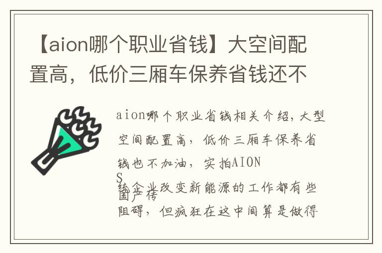 【aion哪个职业省钱】大空间配置高，低价三厢车保养省钱还不用加油，实拍AION S