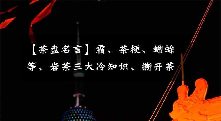 【茶盘名言】霜、茶梗、蟾蜍等、岩茶三大冷知识、撕开茶掌嘴的谎言