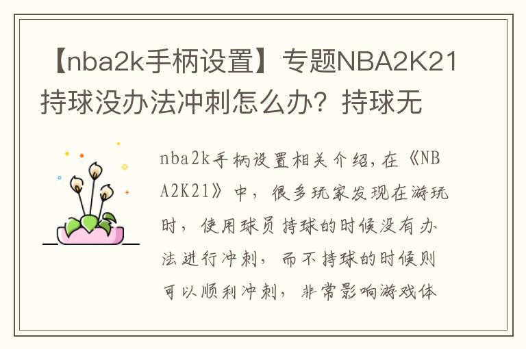 【nba2k手柄设置】专题NBA2K21持球没办法冲刺怎么办?持球无法冲刺解决方法