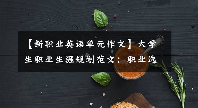【新职业英语单元作文】大学生职业生涯规划范文:职业选择分析