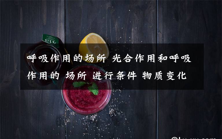 呼吸作用的场所 光合作用和呼吸作用的 场所 进行条件 物质变化 能量变化