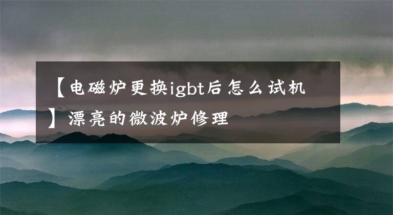 【电磁炉更换igbt后怎么试机】漂亮的微波炉修理