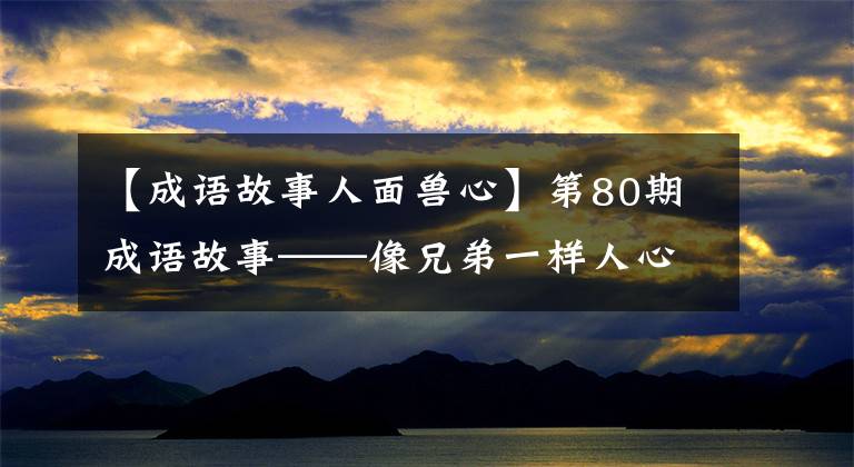 【成语故事人面兽心】第80期成语故事——像兄弟一样人心像3763面兽心。
