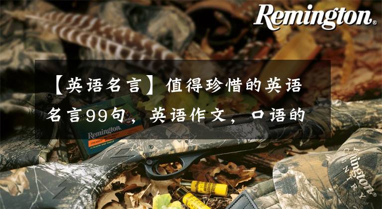 【英语名言】值得珍惜的英语名言99句，英语作文，口语的亮点