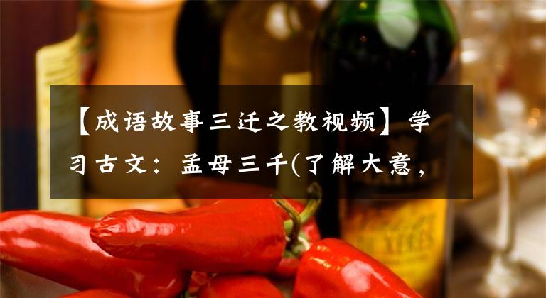 【成语故事三迁之教视频】学习古文:孟母三千(了解大意,掌握实事虚词的意义)