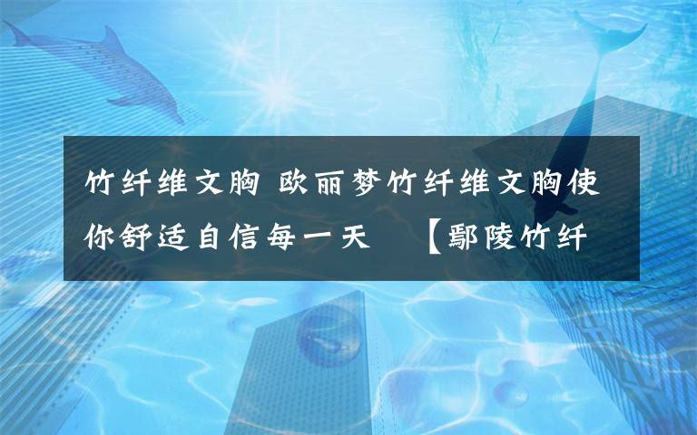 竹纤维文胸 欧丽梦竹纤维文胸使你舒适自信每一天 【鄢陵竹纤维生活馆】欢迎新老客户光临